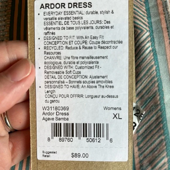 ⭐️3/$25⭐️ Prana Striped Midi Dress - Gray and Blue NWOT - Picture 5 of 7